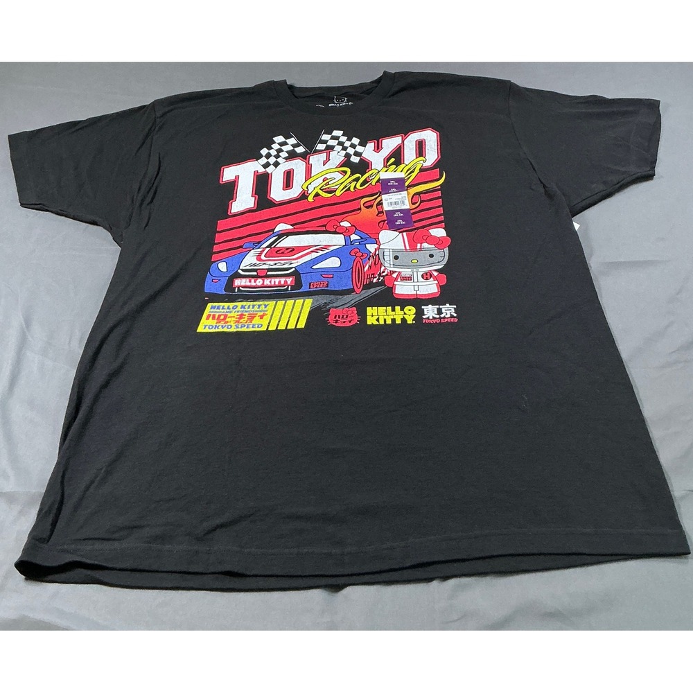 Hello Kitty Tokyo Racing Graphic T-Shirt Black 2XL Sanrio Tokyo Speed New - Picture 1 of 10
